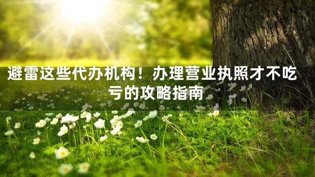 避雷这些代办机构！办理营业执照才不吃亏的攻略指南
