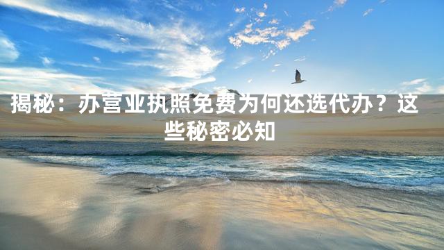 揭秘：办营业执照免费为何还选代办？这些秘密必知