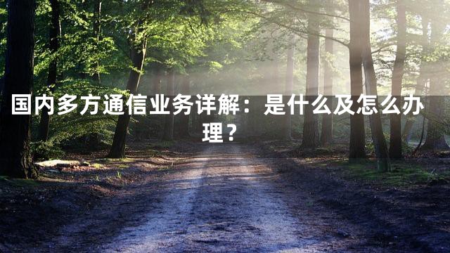 国内多方通信业务详解：是什么及怎么办理？