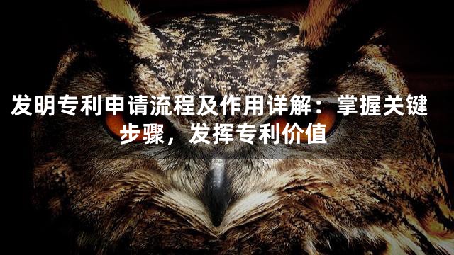 发明专利申请流程及作用详解：掌握关键步骤，发挥专利价值