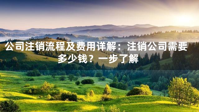 公司注销流程及费用详解：注销公司需要多少钱？一步了解