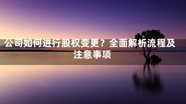 公司如何进行股权变更？全面解析流程及注意事项