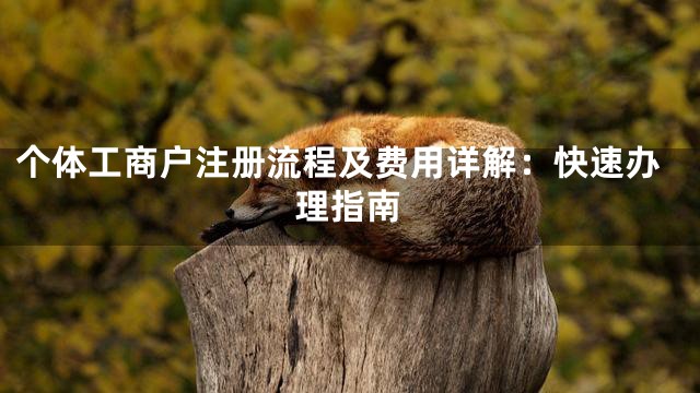 个体工商户注册流程及费用详解：快速办理指南