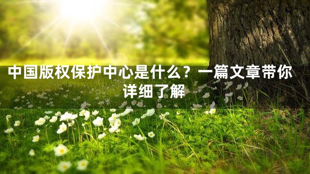 中国版权保护中心是什么？一篇文章带你详细了解