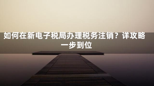 如何在新电子税局办理税务注销？详攻略一步到位