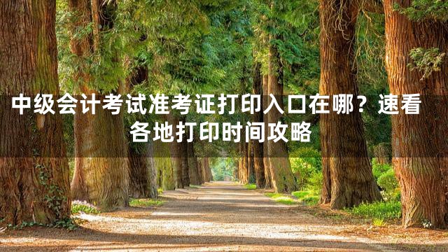 中级会计考试准考证打印入口在哪？速看各地打印时间攻略