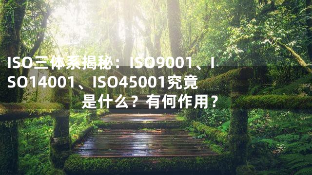 ISO三体系揭秘：ISO9001、ISO14001、ISO45001究竟是什么？有何作用？