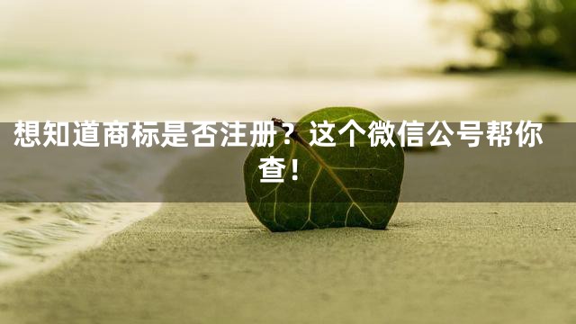 想知道商标是否注册？这个微信公号帮你查！