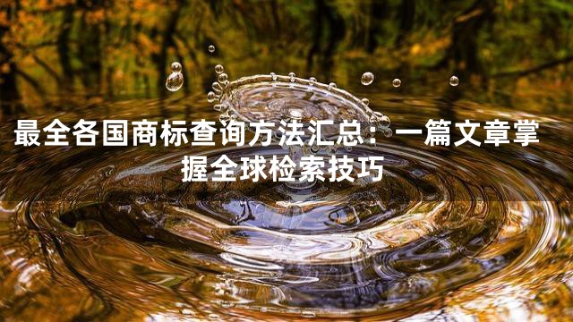 最全各国商标查询方法汇总：一篇文章掌握全球检索技巧