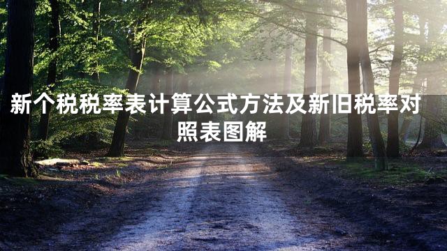 新个税税率表计算公式方法及新旧税率对照表图解