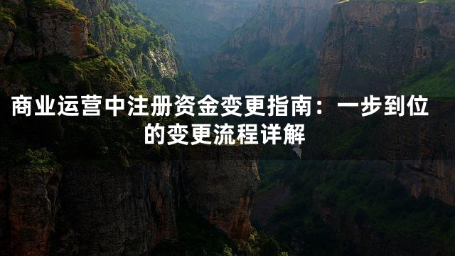 商业运营中注册资金变更指南：一步到位的变更流程详解