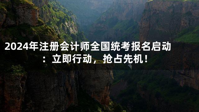2024年注册会计师全国统考报名启动：立即行动，抢占先机！