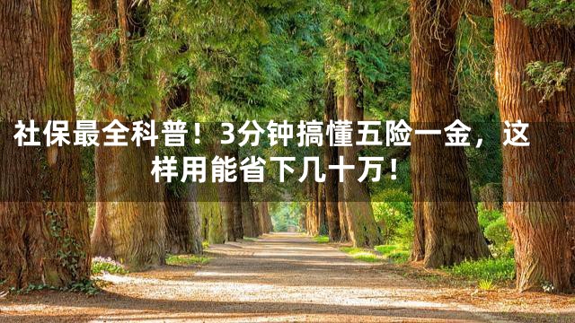 社保最全科普！3分钟搞懂五险一金，这样用能省下几十万！