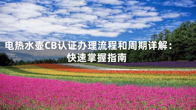 电热水壶CB认证办理流程和周期详解：快速掌握指南