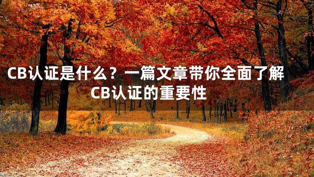 CB认证是什么？一篇文章带你全面了解CB认证的重要性