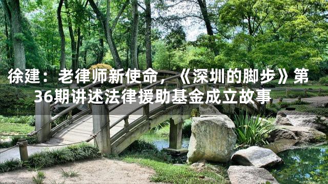 徐建：老律师新使命，《深圳的脚步》第36期讲述法律援助基金成立故事