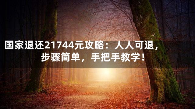 国家退还21744元攻略：人人可退，步骤简单，手把手教学！