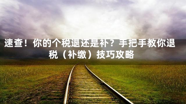 速查！你的个税退还是补？手把手教你退税（补缴）技巧攻略