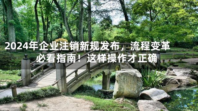 2024年企业注销新规发布，流程变革必看指南！这样操作才正确