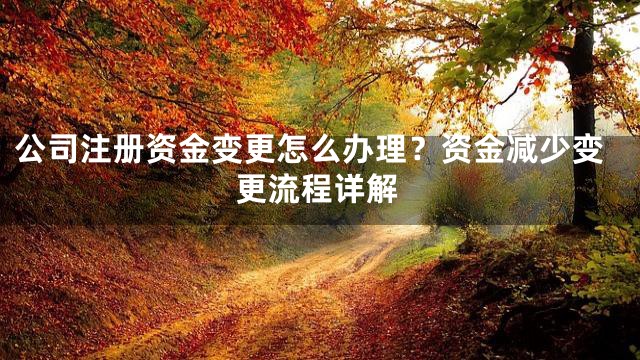 公司注册资金变更怎么办理？资金减少变更流程详解