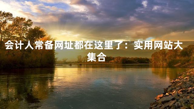 会计人常备网址都在这里了：实用网站大集合