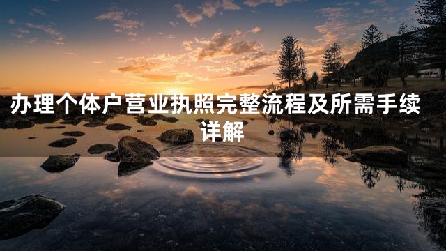 办理个体户营业执照完整流程及所需手续详解
