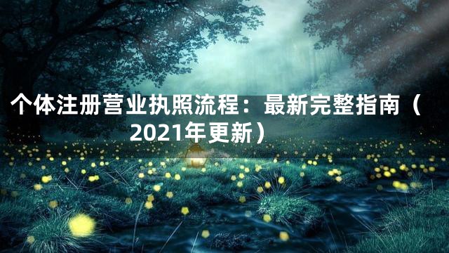 个体注册营业执照流程：最新完整指南（2021年更新）