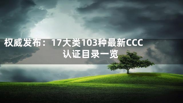 权威发布：17大类103种最新CCC认证目录一览