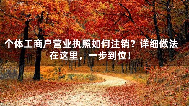 个体工商户营业执照如何注销？详细做法在这里，一步到位！