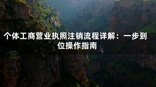 个体工商营业执照注销流程详解：一步到位操作指南