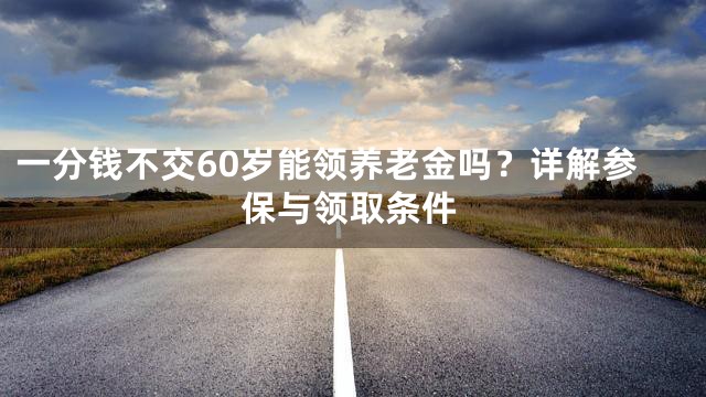 一分钱不交60岁能领养老金吗？详解参保与领取条件
