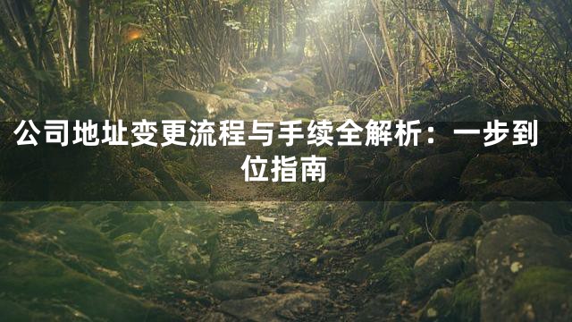 公司地址变更流程与手续全解析：一步到位指南