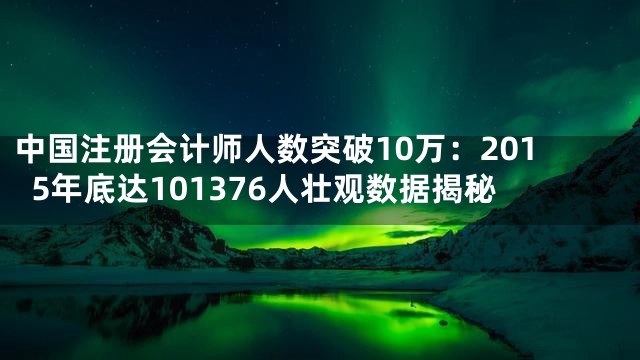 中国注册会计师人数突破10万：2015年底达101376人壮观数据揭秘