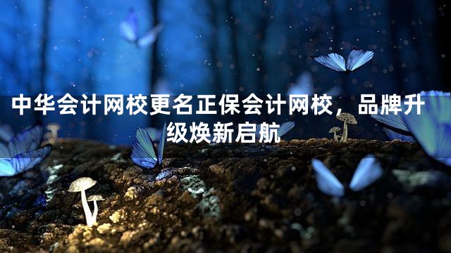 中华会计网校更名正保会计网校，品牌升级焕新启航