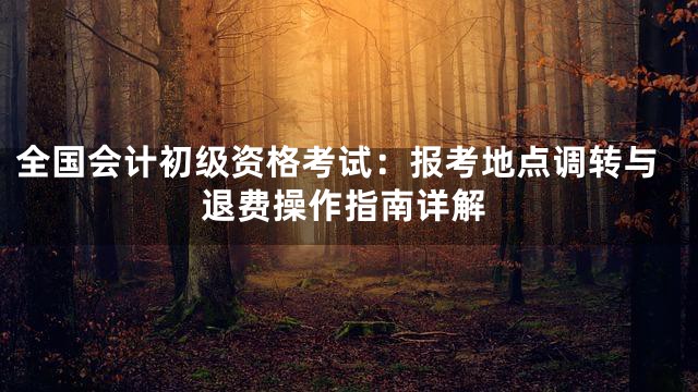 全国会计初级资格考试：报考地点调转与退费操作指南详解