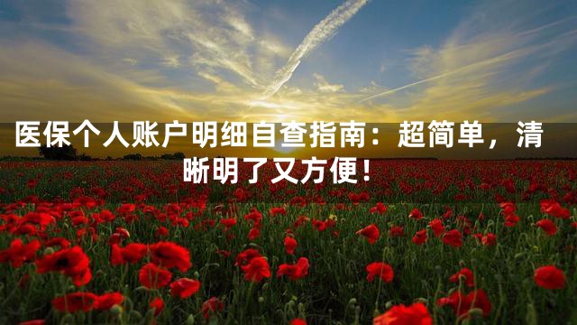 医保个人账户明细自查指南：超简单，清晰明了又方便！