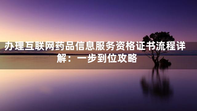 办理互联网药品信息服务资格证书流程详解：一步到位攻略