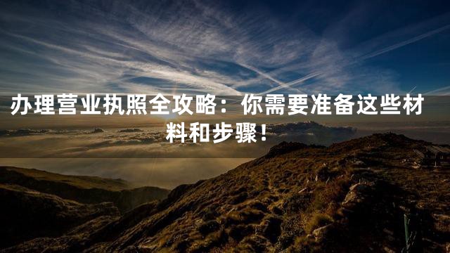 办理营业执照全攻略：你需要准备这些材料和步骤！